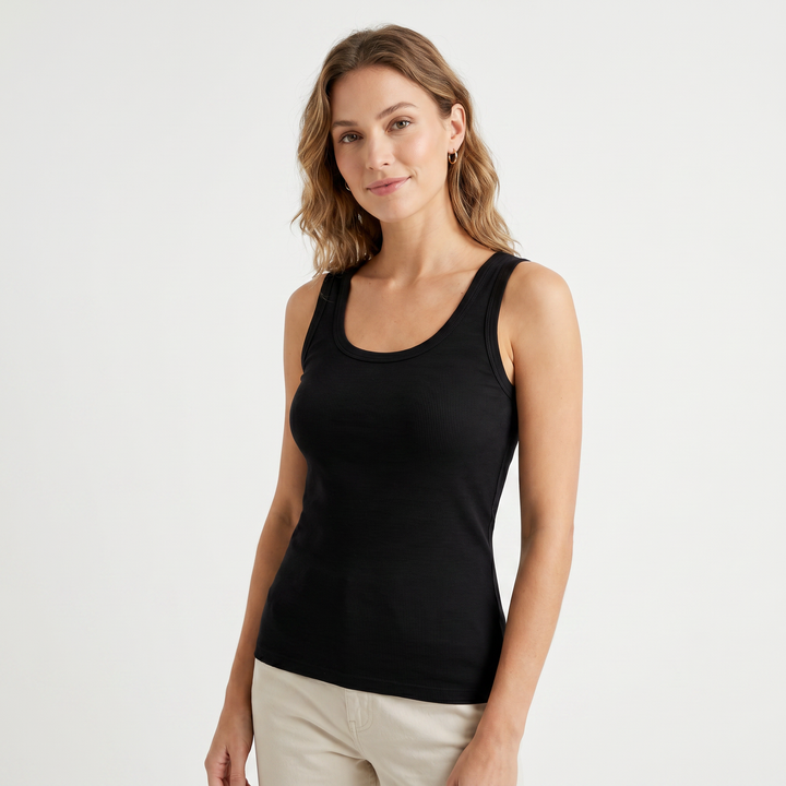 7803 CAMISETA DE TIRANTES NATURAL - MUJER - Nina Ferry's - 009 - Negro - L - 7803052009000