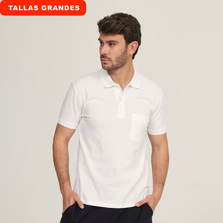 7290b POLO PIQUÉ CON PUÑO Y BOLSILLO. CORTE HOLGADO 000-Blanco 2XL-64