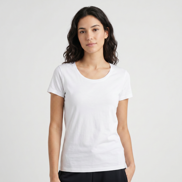 7806 CAMISETA MANGA CORTA TEJIDO FINO - MUJER - Nina Ferry's - 000 - Blanco - M - 7806048000000