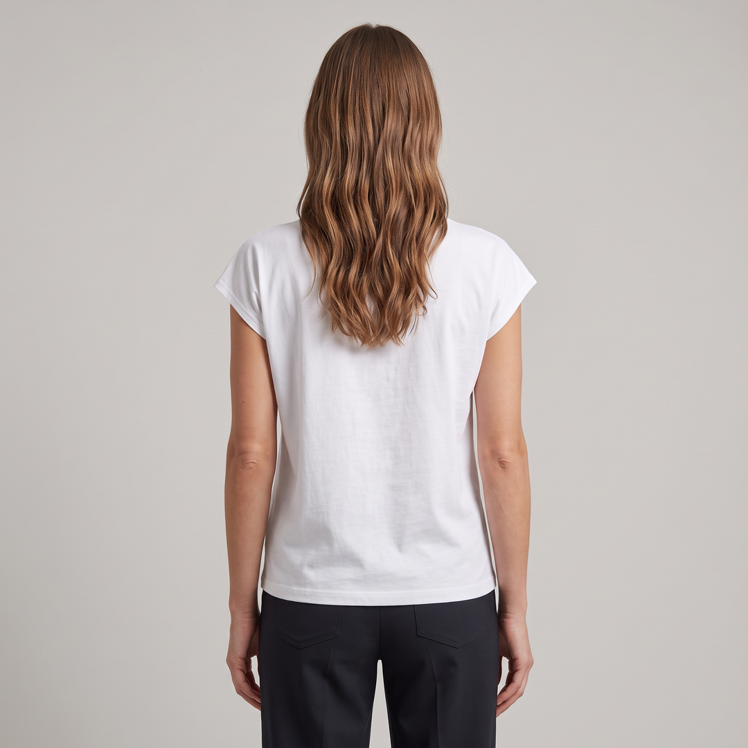 7809 CAMISETA MUJER 100% ALGODÓN MANGA CAÍDA