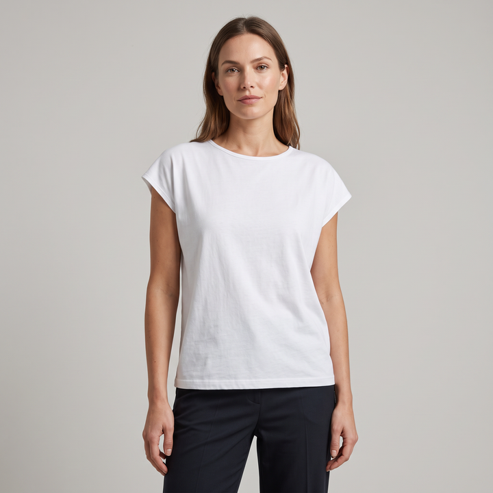 7809 CAMISETA MUJER 100% ALGODÓN MANGA CAÍDA