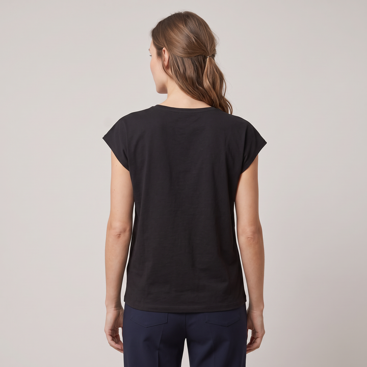 7809 CAMISETA MUJER 100% ALGODÓN MANGA CAÍDA