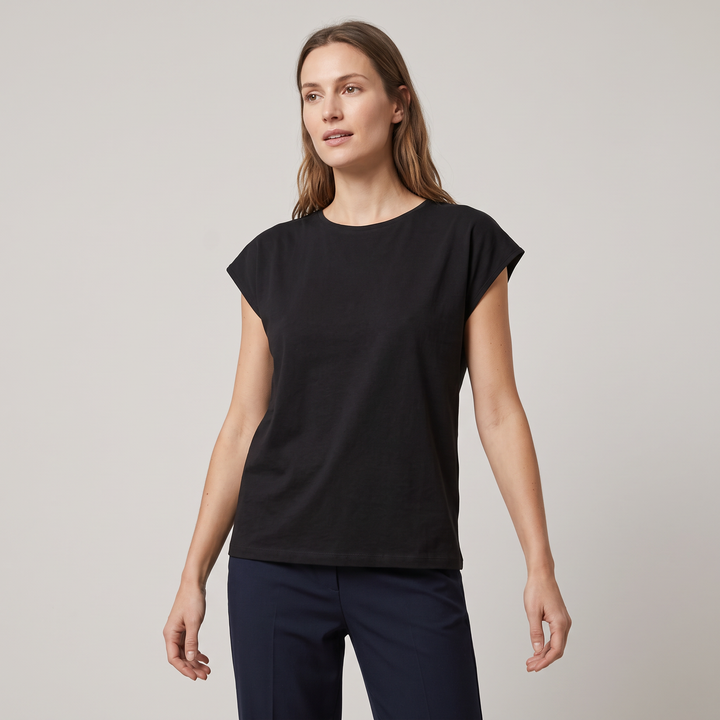 7809 CAMISETA MUJER 100% ALGODÓN MANGA CAÍDA