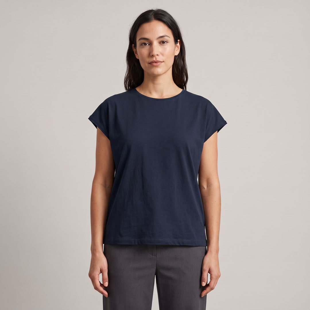 7809 CAMISETA MUJER 100% ALGODÓN MANGA CAÍDA