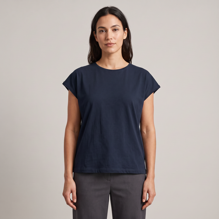 7809 CAMISETA MUJER 100% ALGODÓN MANGA CAÍDA