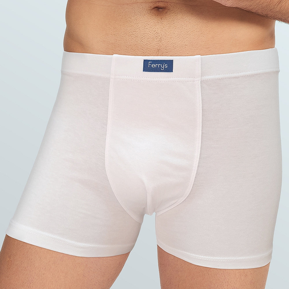 5055 BÓXER CERRADO LISO 100% ALGODÓN ANTIALÉRGICO 000-Blanco