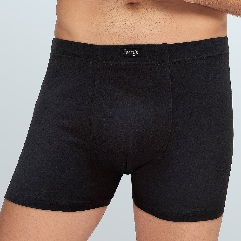 5055 BÓXER CERRADO LISO 100% ALGODÓN ANTIALÉRGICO 009-Negro