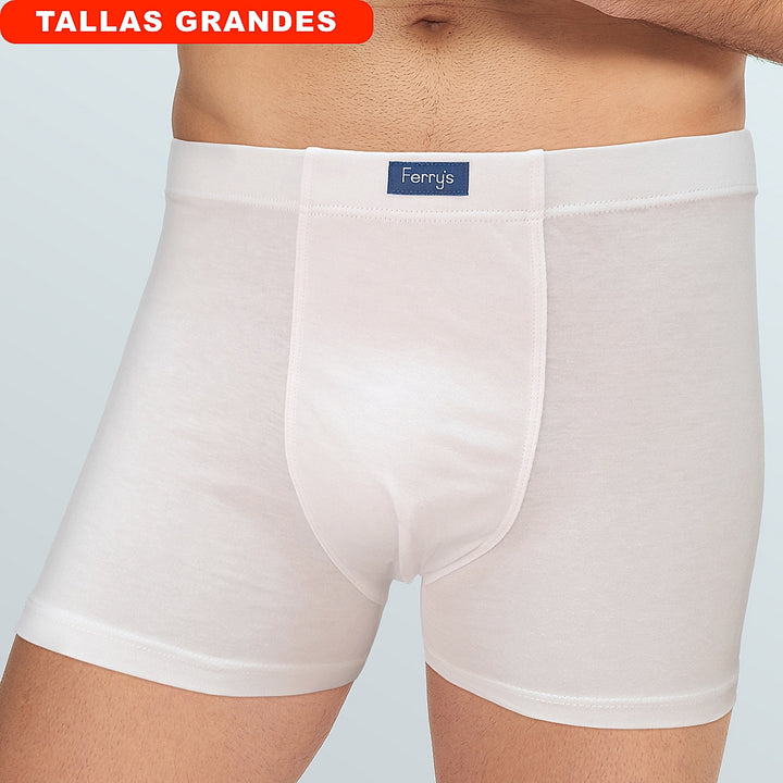 5055B BÓXER CERRADO LISO 100% ALGODÓN ANTIALÉRGICO 000-Blanco 2XL-64