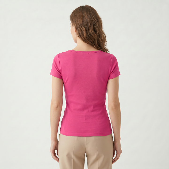 7824b CAMISETA MANGA CORTA CUELLO CUADRADO - MUJER - Nina Ferry's