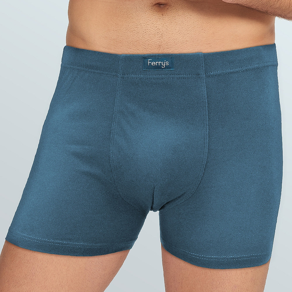 5055B BÓXER CERRADO LISO 100% ALGODÓN ANTIALÉRGICO 314-Azul Índigo 2XL-64