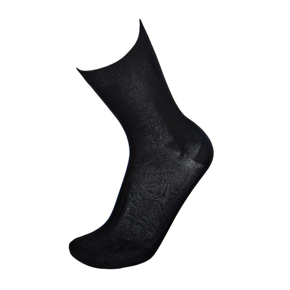 4401 CALCETÍN LISO HILO DE ESCOCIA 009-Negro