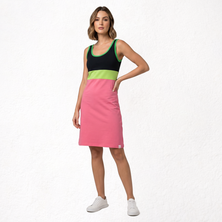 7865b VESTIDO TIRANTES COLORES 744-Frambuesa 2XL