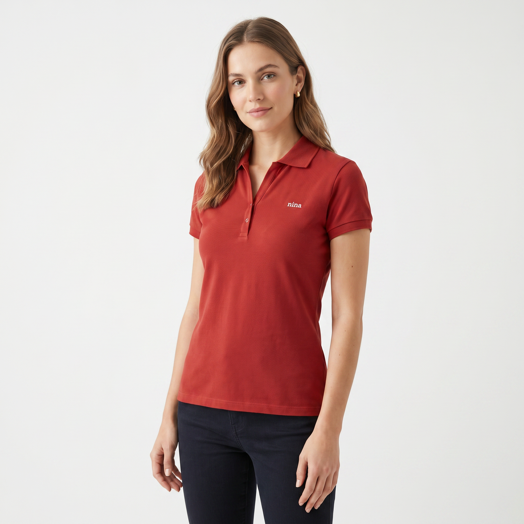 7875b POLO PIQUÉ CON PUÑO Y CORCHETES - MUJER - Nina Ferry's