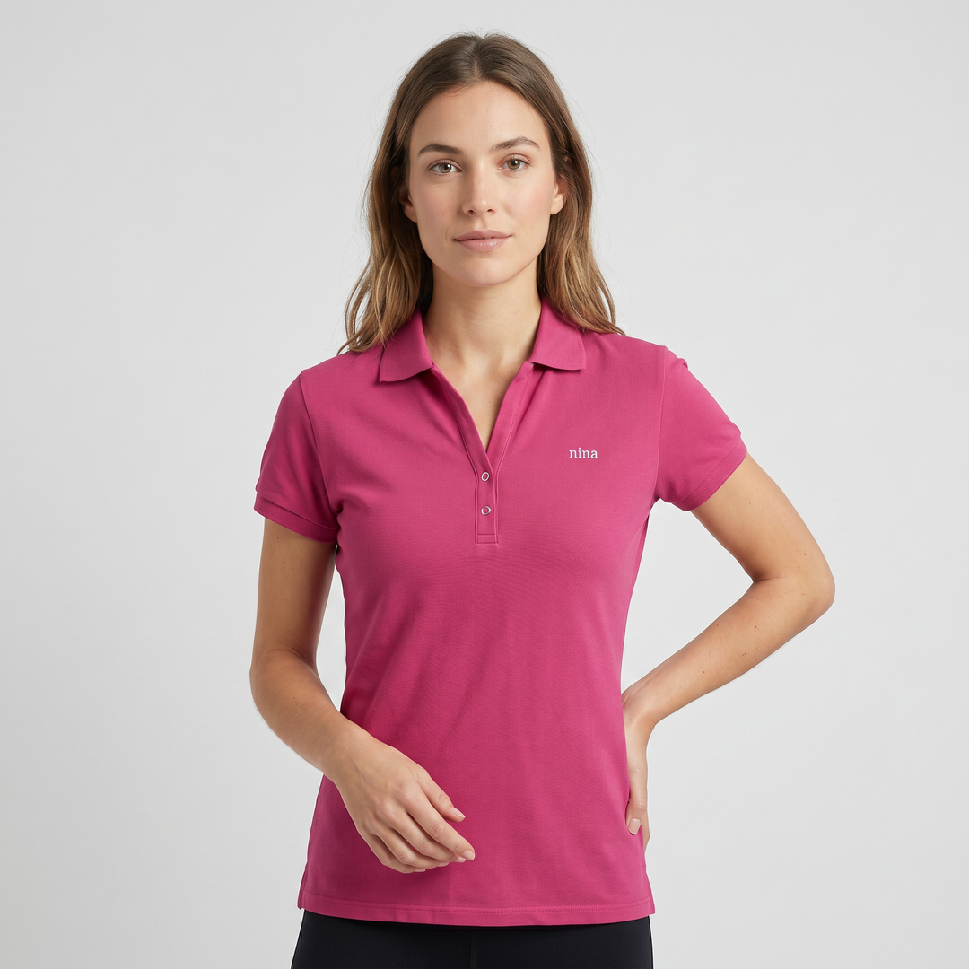 7875b POLO PIQUÉ CON PUÑO Y CORCHETES - MUJER - Nina Ferry's