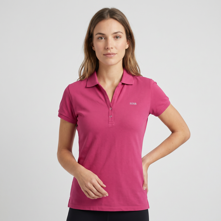 7875b POLO PIQUÉ CON PUÑO Y CORCHETES - MUJER - Nina Ferry's