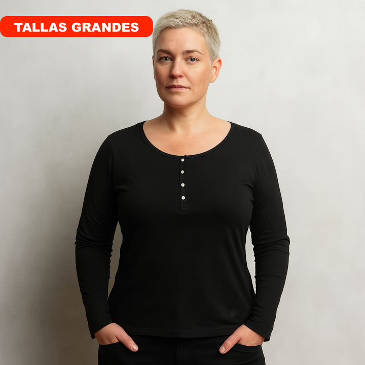 7909b CAMISETA PANADERA MANGA LARGA CON BOTONES