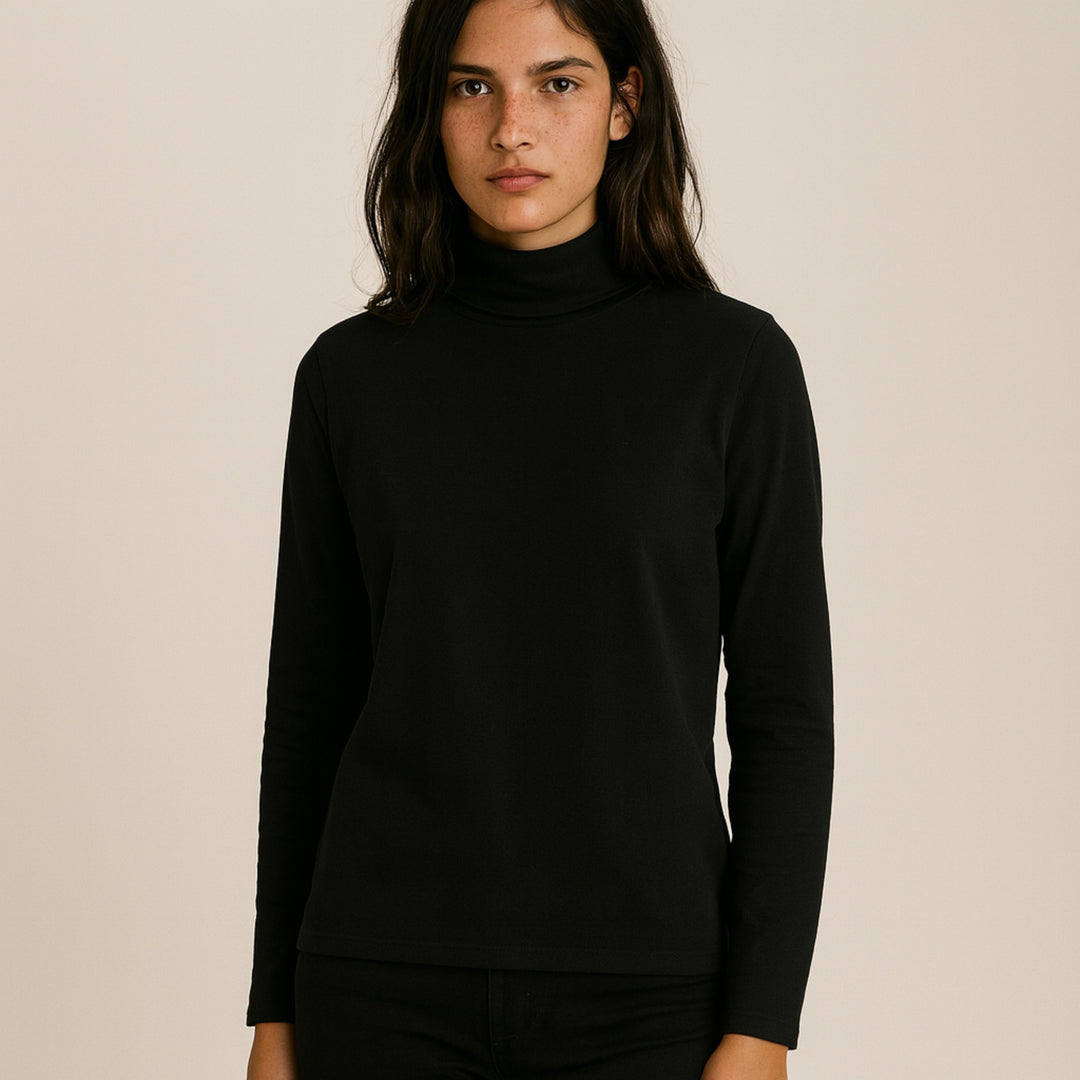 7947b CAMISETA CUELLO ALTO MANGA LARGA 100% ALGODÓN