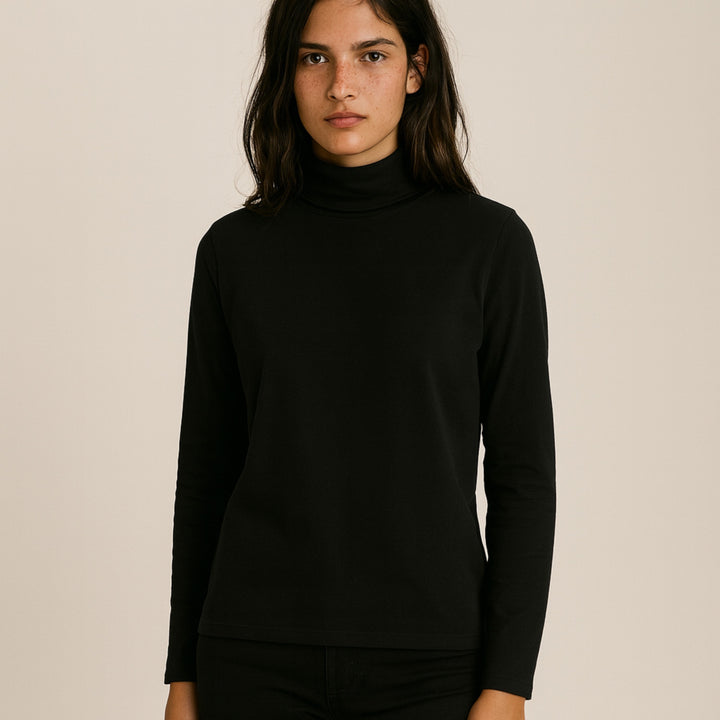 7947b CAMISETA CUELLO ALTO MANGA LARGA 100% ALGODÓN