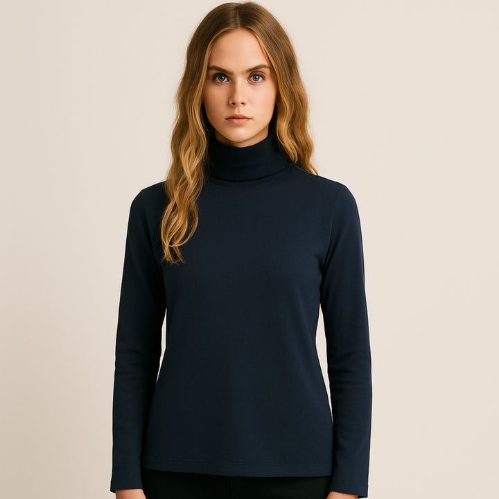 7947b CAMISETA CUELLO ALTO MANGA LARGA 100% ALGODÓN