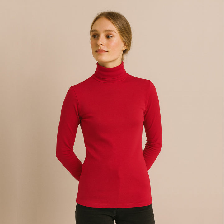 7947b CAMISETA CUELLO ALTO MANGA LARGA 100% ALGODÓN