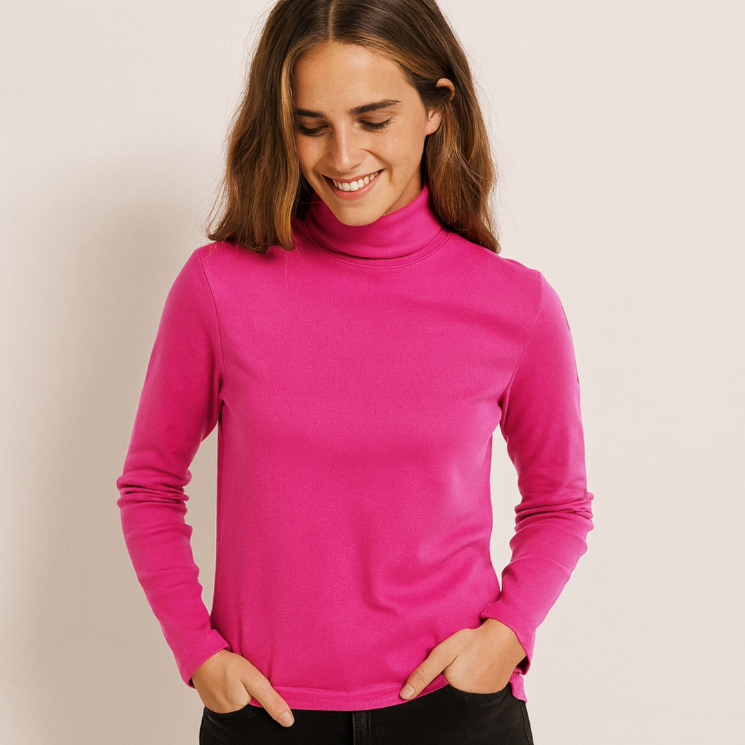 7947b CAMISETA CUELLO ALTO MANGA LARGA 100% ALGODÓN