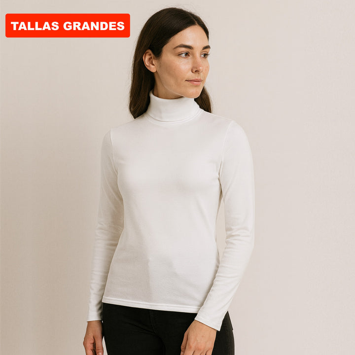 7947b CAMISETA CUELLO ALTO MANGA LARGA 100% ALGODÓN