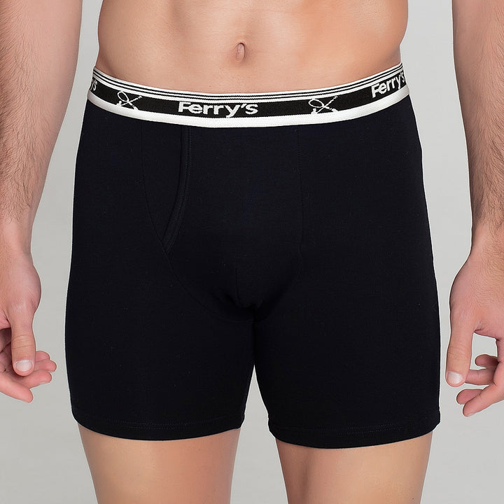 9458F BÓXER ABIERTO TEJIDO INVIERNO GOMA FERRY'S 009-Negro