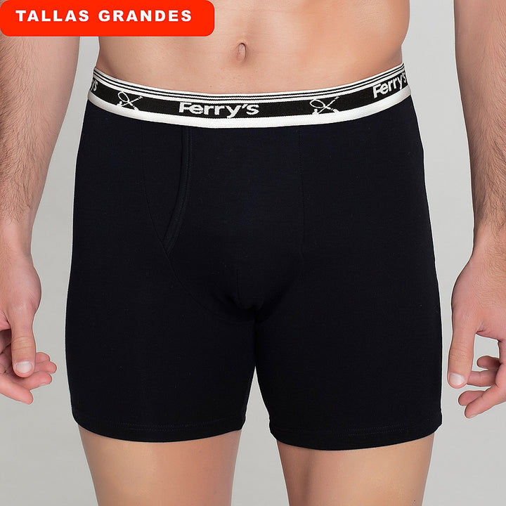 9458Fb BÓXER ABIERTO TEJIDO INVIERNO GOMA FERRY'S 009-Negro 2XL-64
