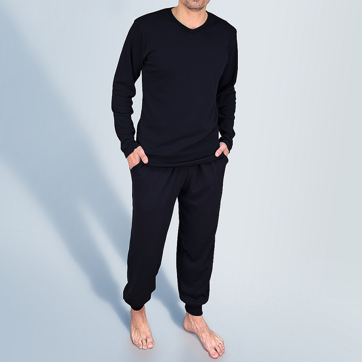 0930b PIJAMA 100% ALGODÓN CON PUÑOS Y BOLSILLOS