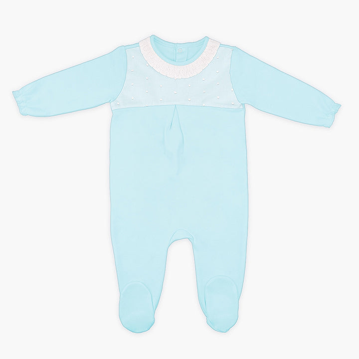 0711 PIJAMA PELELE ALGODÓN BEBÉ AFELFADO TÉRMICO ABIERTO DETRÁS 209-Celeste