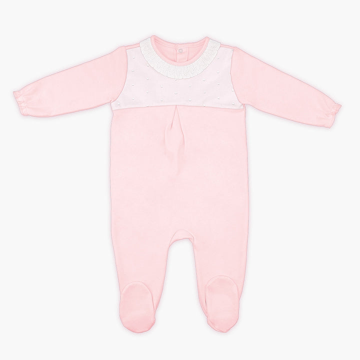 0711 PIJAMA PELELE ALGODÓN BEBÉ AFELFADO TÉRMICO ABIERTO DETRÁS 715-Rosa Pálido