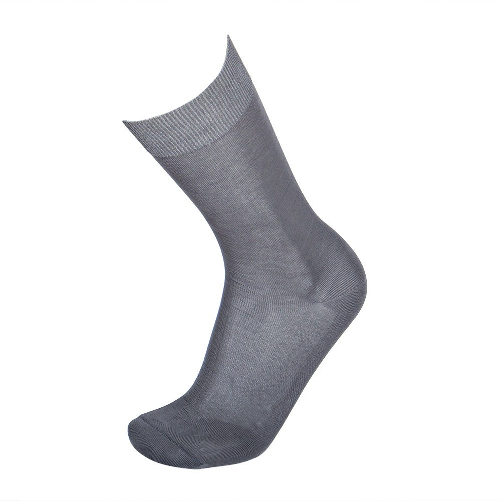 4438 CALCETINES LISOS 100% ALGODÓN HILO ESCOCIA ANTIALÉRGICO 099-Gris