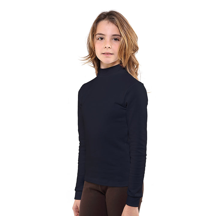 7747 CAMISETA SEMICISNE MANGA LARGA AFELPADA TÉRMICA UNISEX 036-Marino