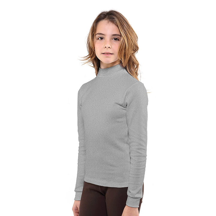 7747 CAMISETA SEMICISNE MANGA LARGA AFELPADA TÉRMICA UNISEX 129-Gris Vigoré