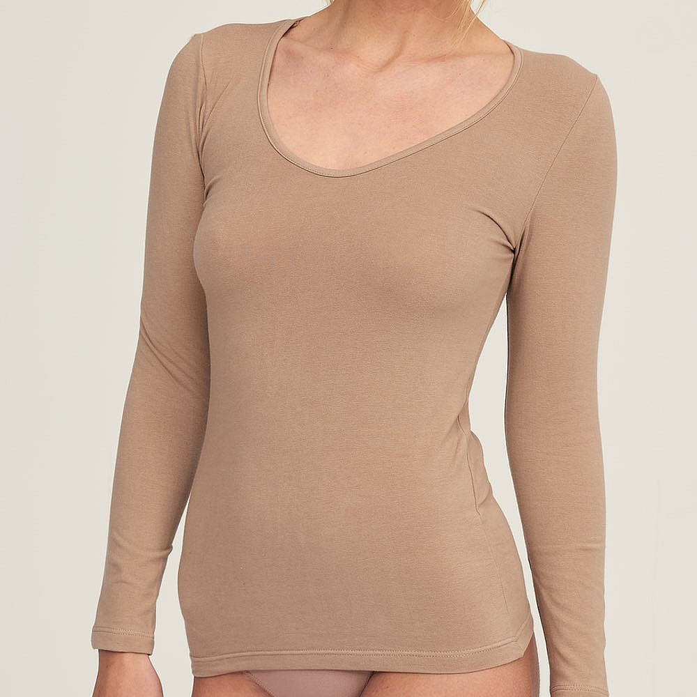 9826b CAMISETA MANGA LARGA TÉRMICA SECADO RÁPIDO 405-Visón