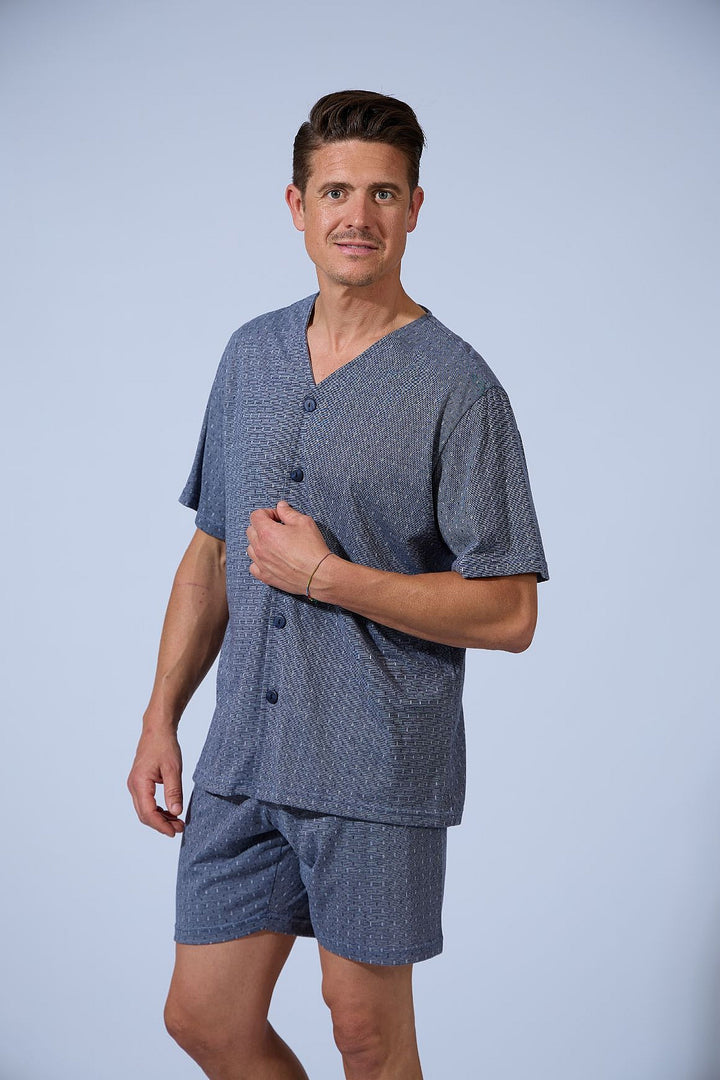 PIJAMA HOMBRE CORTO ABIERTO BOTONES Único