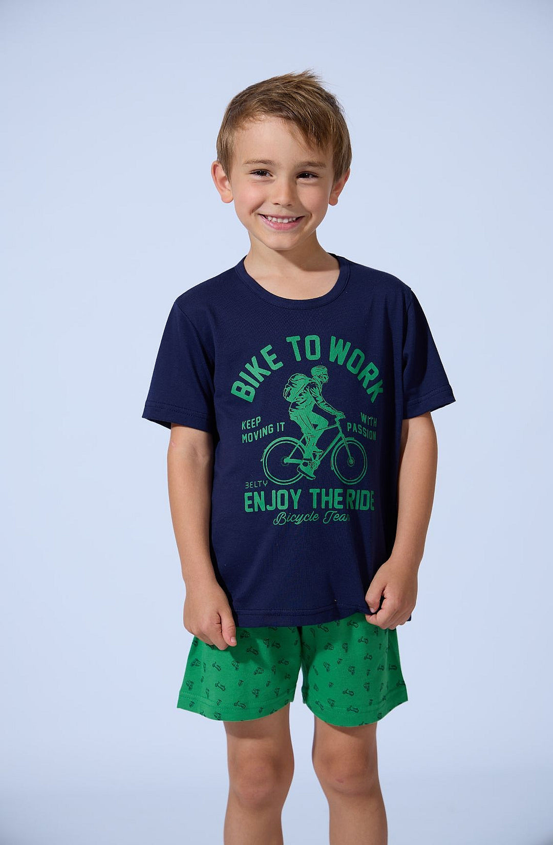 PIJAMA NIÑO CORTO BIKE TO WORK Verde