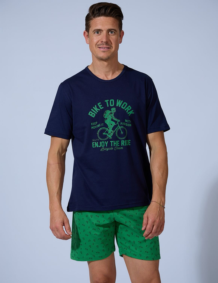 PIJAMA HOMBRE CORTO BIKE TO WORK