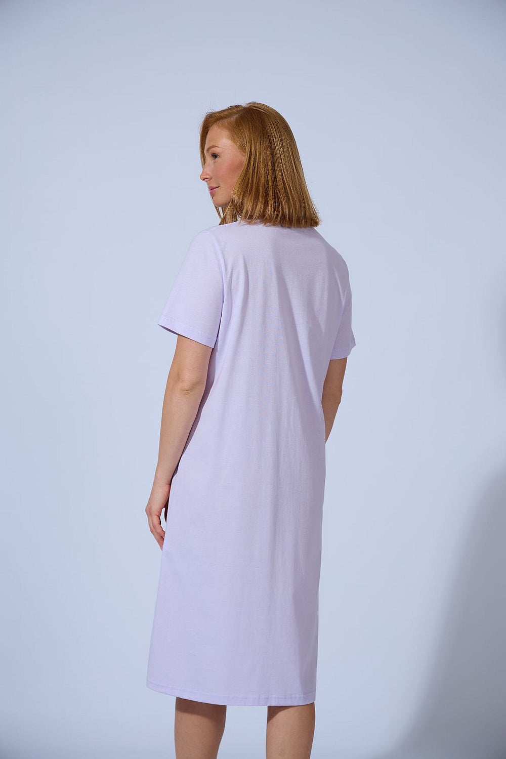 CAMISÓN ALGODÓN MUJER LISO LILA