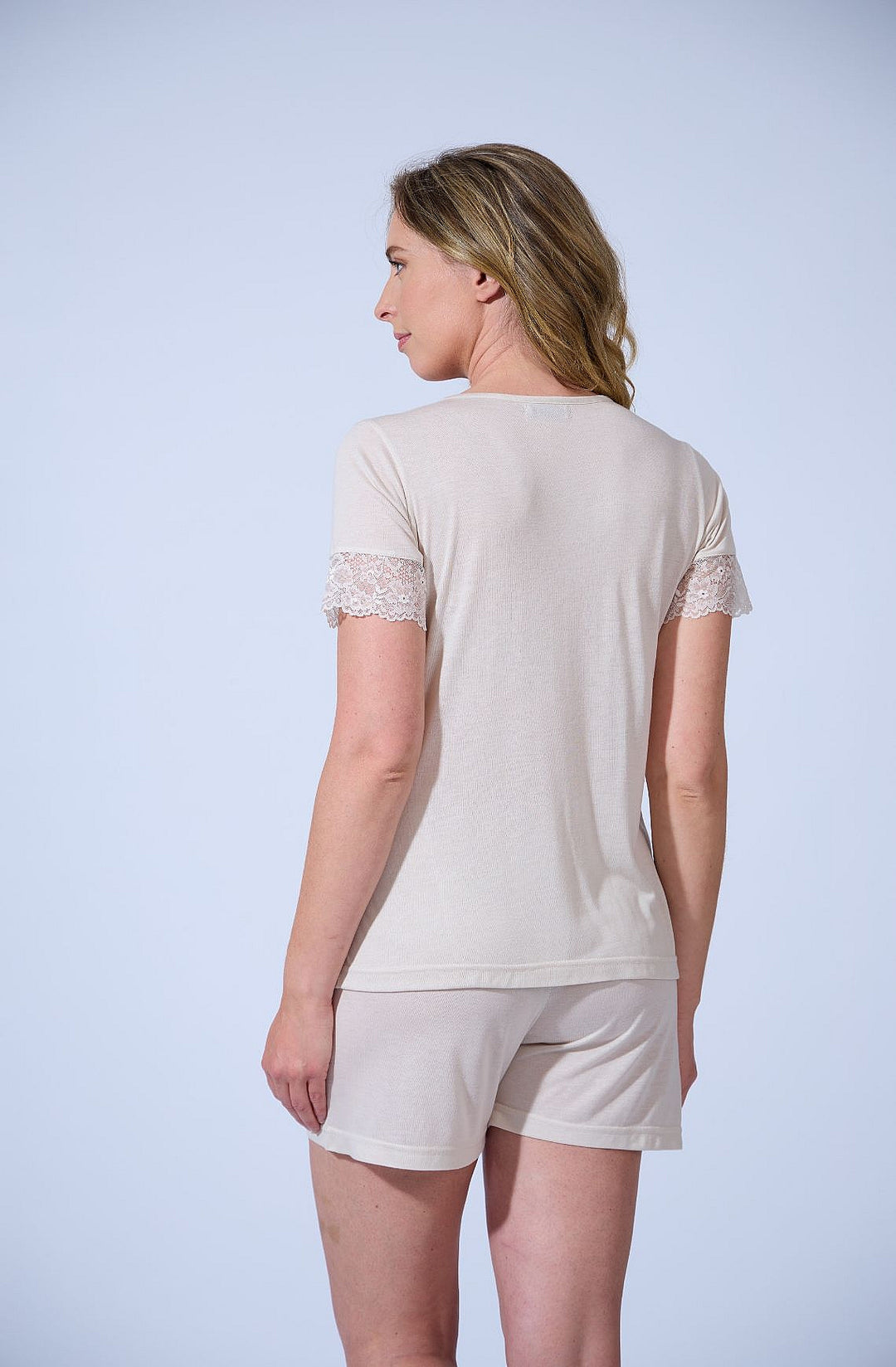 PIJAMA MUJER CORTO ENCAJE