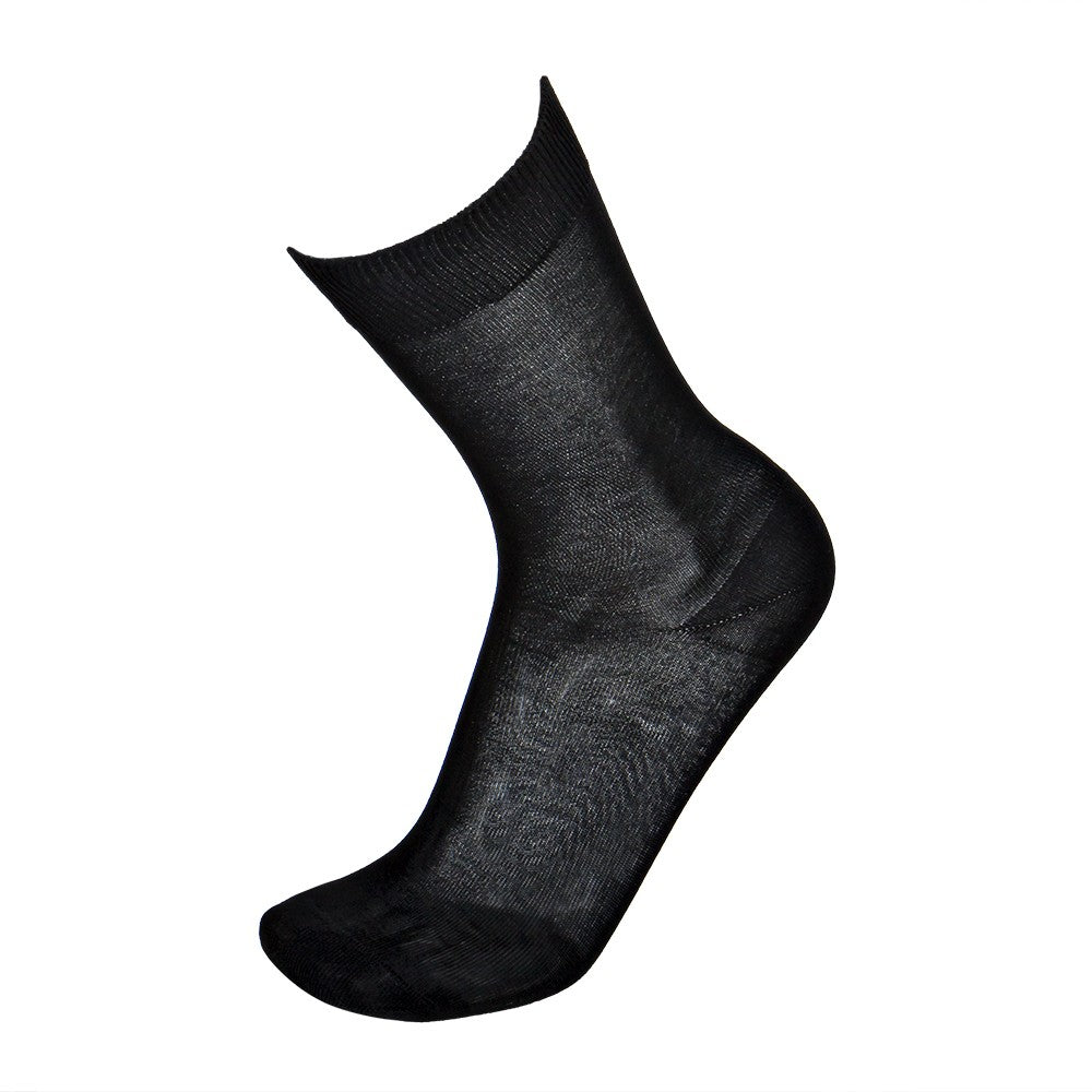 4444 CALCETÍN SUAVE HILO DE ESCOCIA 009-Negro