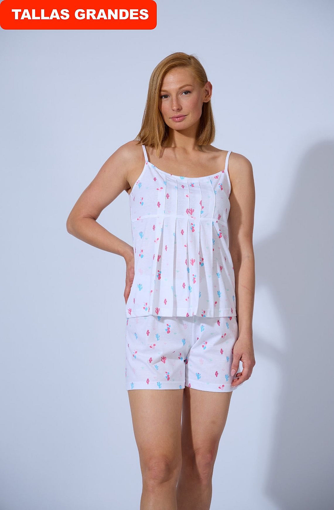 PIJAMA MUJER CORTO TIRANTE FINO Blanco