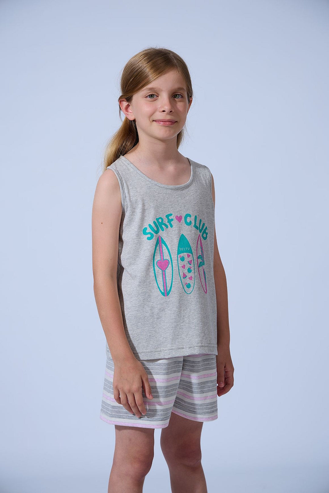 PIJAMA NIÑA CORTO SURF CLUB Gris