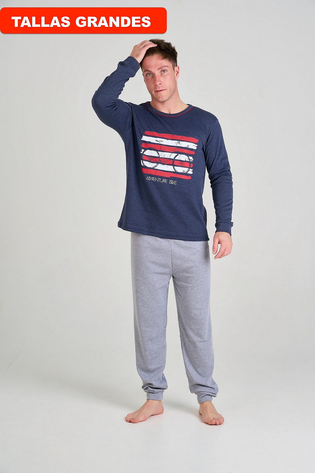 PIJAMA AFELPADO ADVENTURE BIKE PARA HOMBRE Único