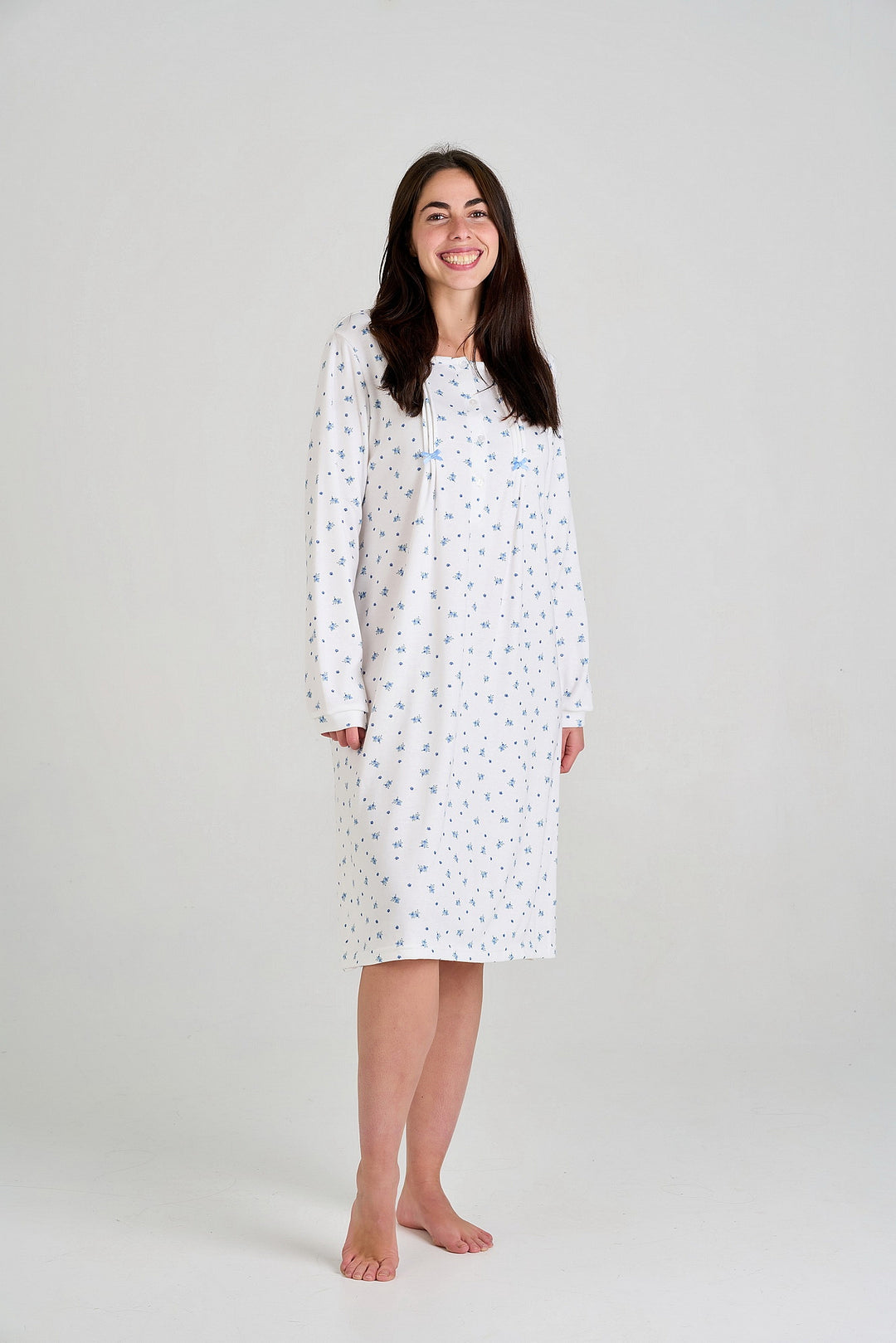 CAMISÓN AFELPADO DE MUJER CON ESTAMPADO FLORAL Único