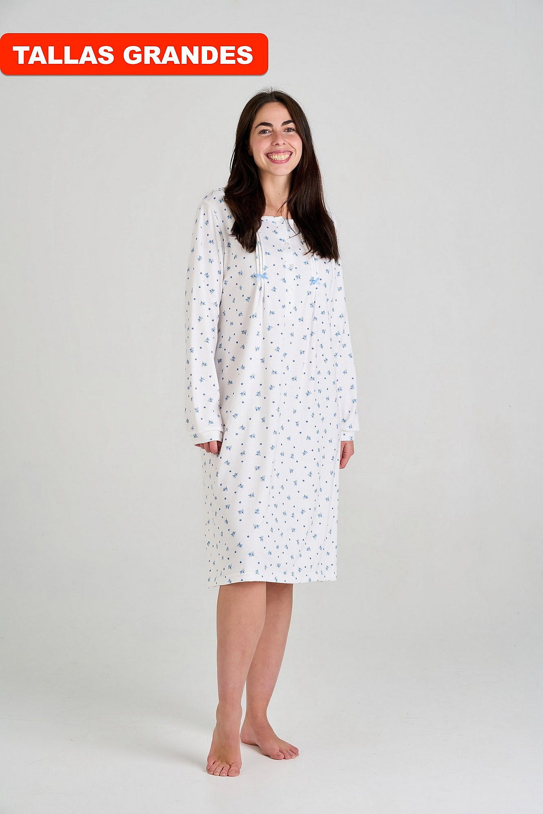 CAMISÓN AFELPADO DE MUJER CON ESTAMPADO FLORAL Único