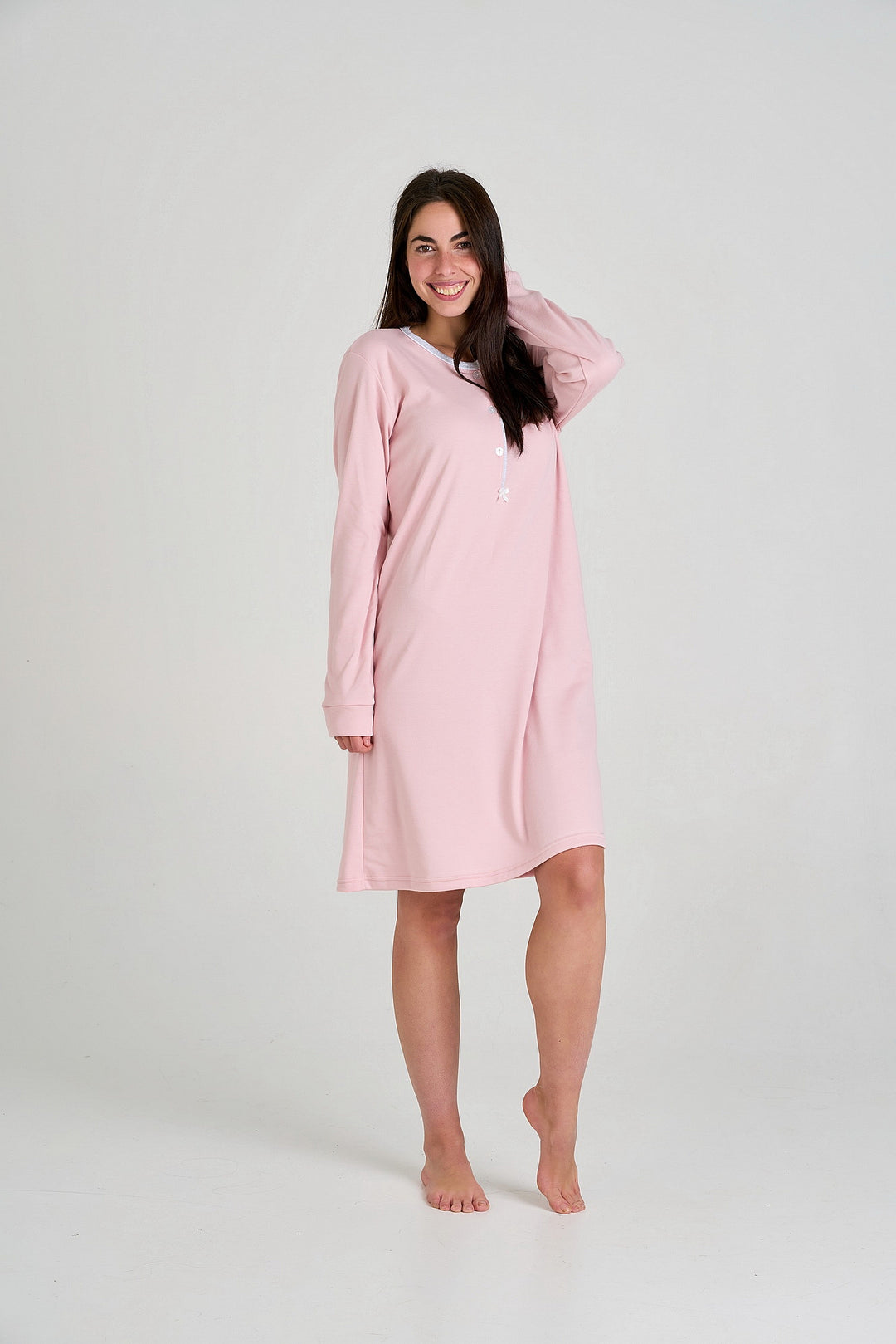 CAMISÓN AFELPADO ROSA DE MANGA LARGA Rosa