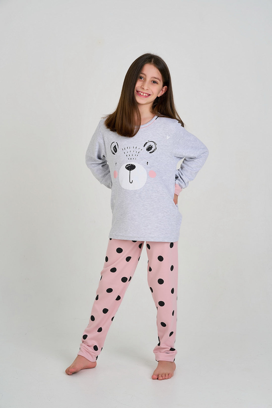 PIJAMA AFELPADO NIÑA OSO DULCE Rosa