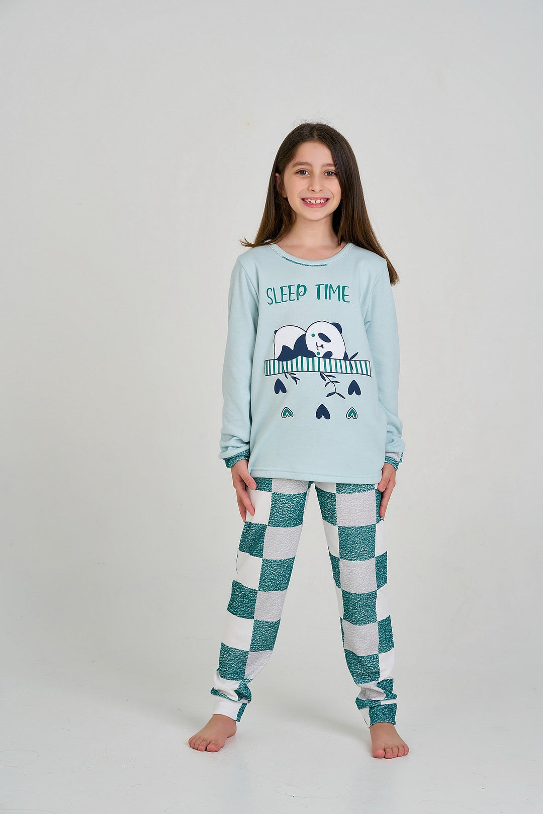 PIJAMA AFELPADO HORA DE DORMIR DE NIÑA Verde