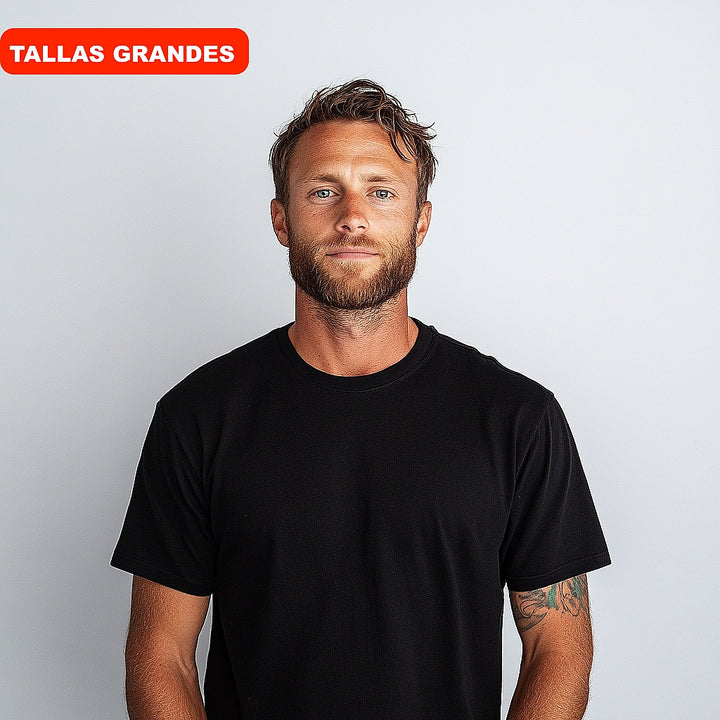 7300b CAMISETA MANGA CORTA BÁSICA 009-Negro 2XL-64